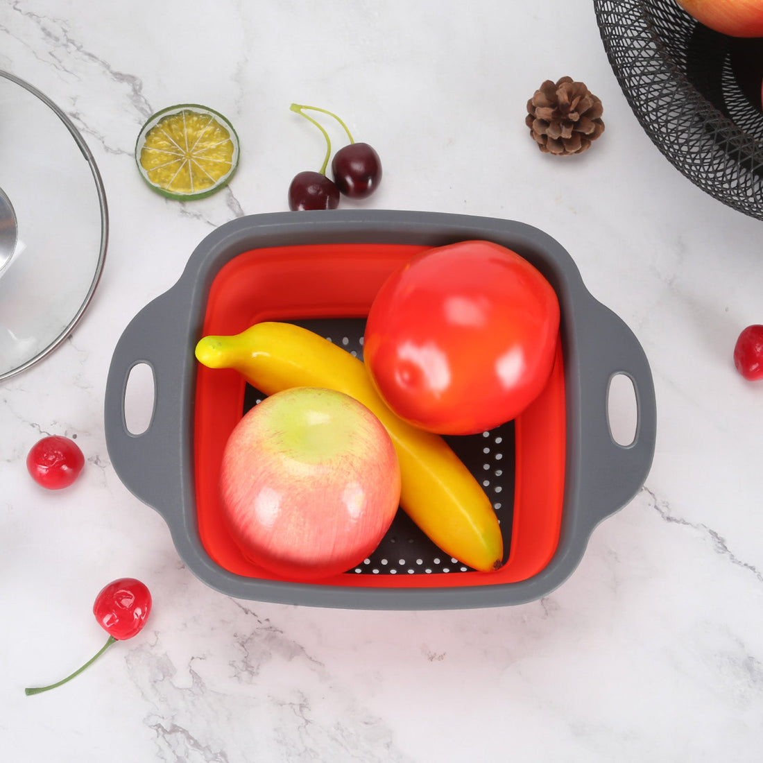 Silicone Foldable Square Strainer